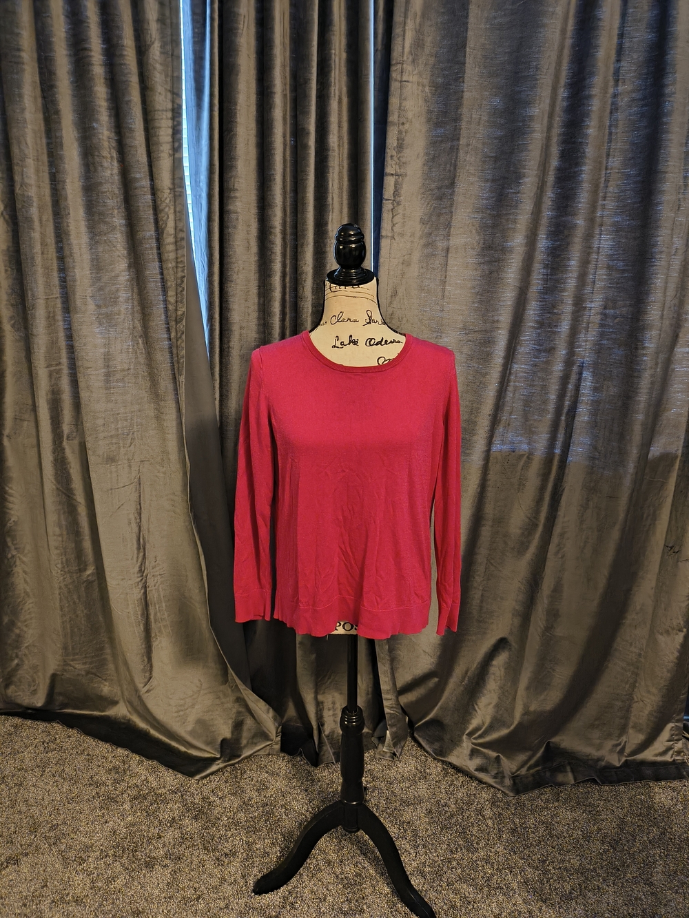 Banana Republic Pink Silk Cashmere Long-Sleeve Crewneck Top